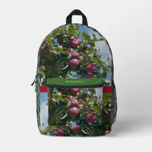 Rode appels op de boom land gepersonaliseerd bedrukte rugzak