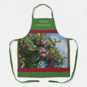 Rode appels op de boom land gepersonaliseerd schort (Voorkant)