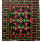 Rode appels op de boom Natuur Abstract Douchegordijn (Voorkant)