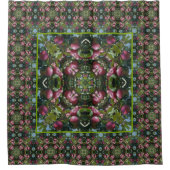 Rode appels op de Natuur van bomen Douchegordijn (Voorkant)