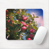 Rode appels op de Natuur van de bomen Muismat (Met muis)