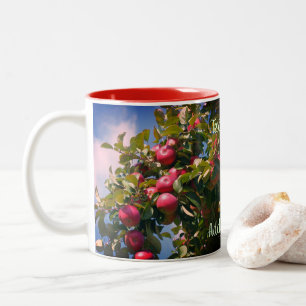 Rode appels op de Natuur van de Boom, speciaal aan Tweekleurige Koffiemok