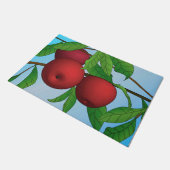 Rode appels op een bladtak deurmat (Schuin)