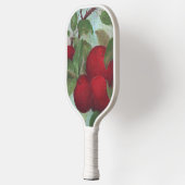 Rode appels op groen pickleball paddle (Links)