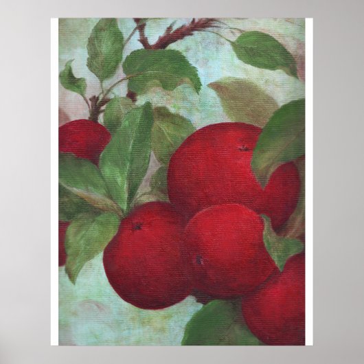 Rode appels op groen poster (Voorkant)