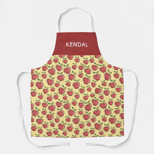 Rode appels op maat schort (Voorkant)