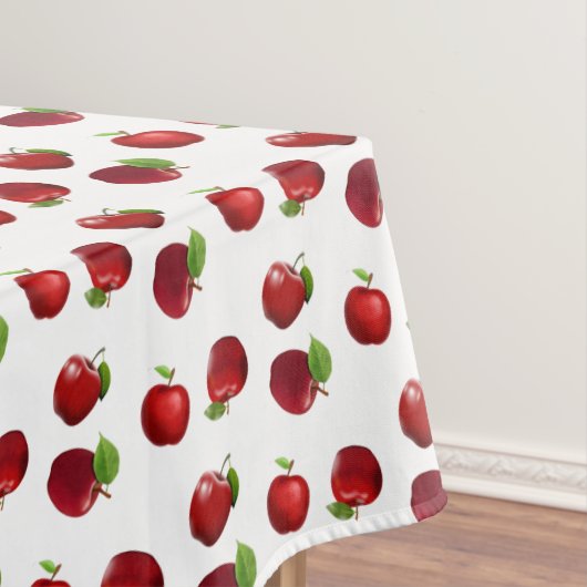 Rode appels op wit tafelkleed (Voorbeeld)