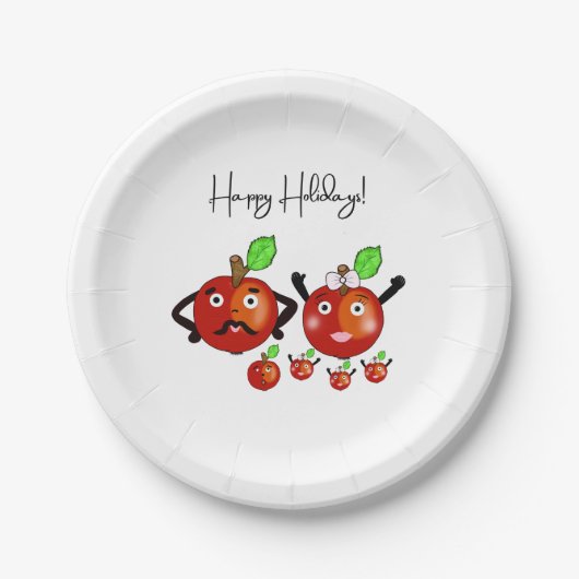 Rode appels papieren bordje (Voorkant)