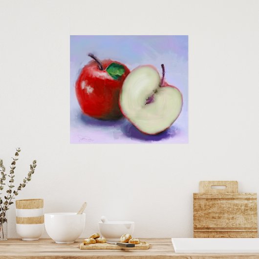 Rode appels poster (Keuken)