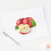 Rode appels ronde sticker (Envelop)