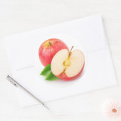 Rode appels ronde sticker (Envelop)