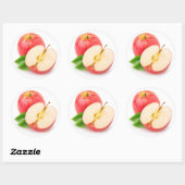 Rode appels ronde sticker (Vel)