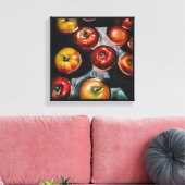 Rode appels schilderen | Appelen in water Canvas Afdruk (Insitu (Woonkamer))