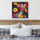 Rode appels schilderen | Appelen in water Canvas Afdruk (Insitu (Slaapkamer))