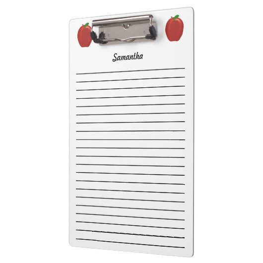 Rode appels, speciaal ontworpen klemborden (Links)