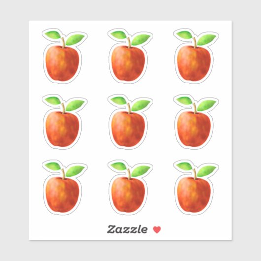 Rode appels sticker set (Vel)
