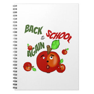 Rode appels terug naar school notitieboek