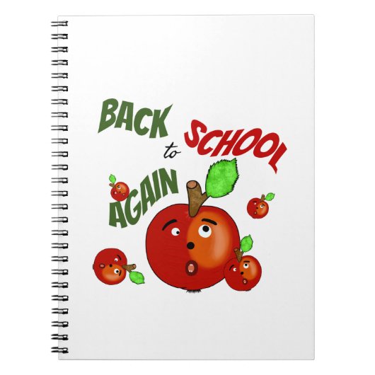 Rode appels terug naar school notitieboek (Voorkant)