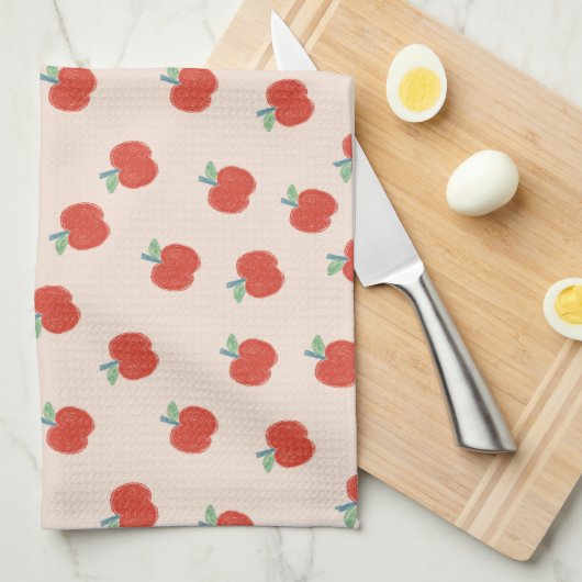 Rode appels theedoek (Quarter Fold)