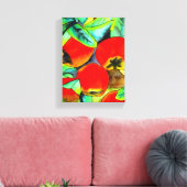 Rode appels waterverf originele kunst schilderij canvas afdruk (Insitu (Woonkamer))