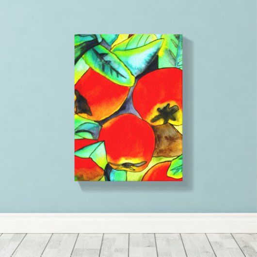 Rode appels waterverf originele kunst schilderij canvas afdruk (Insitu (Houten vloer))