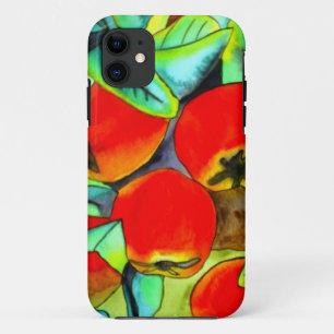 Rode appels waterverf originele kunst schilderij iPhone 11 hoesje