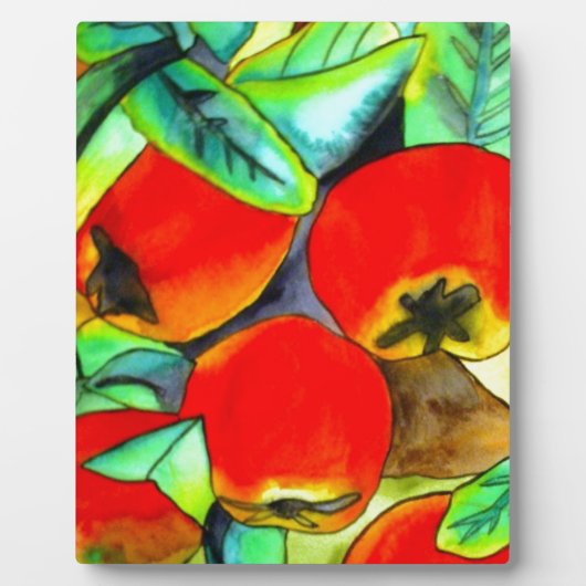 Rode appels waterverf originele kunst schilderij fotoplaat (Voorkant)