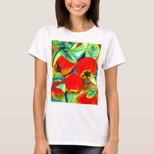 Rode appels waterverf originele kunst schilderij t-shirt