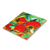 Rode appels waterverf originele kunst schilderij tegeltje (Zijkant)