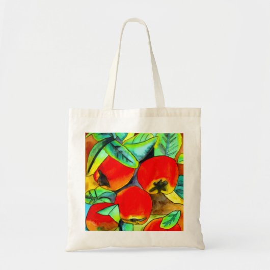 Rode appels waterverf originele kunst schilderij tote bag (Voorkant)