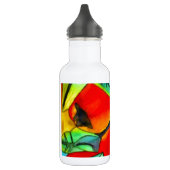 Rode appels waterverf originele kunst schilderij waterfles  (Links)