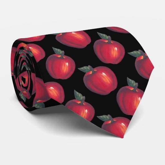 Rode appels zwart stropdas (Opgerold)