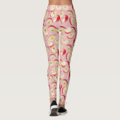 Rode Appelschijf Patroon Leggings (Achterkant)
