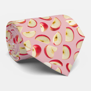 Rode Appelschijf Patroon Stropdas