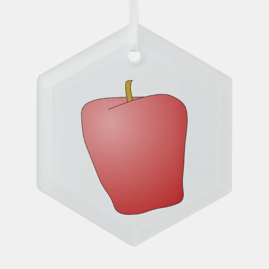 rode appelvrucht glas ornament (Voorkant)