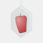 rode appelvrucht glas ornament (Voorkant links)