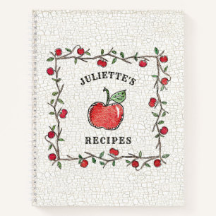  rode appelwijn Monogrammed Cookbook Recipe Notitieboek