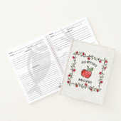 rode appelwijn Monogrammed Cookbook Recipe Notitieboek (Binnen)