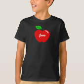 Rode Apple Aangepaste Naam Kinder T-shirt (Voorkant)