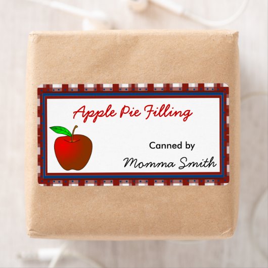 Rode Apple Custom Inblikken Labels (Insitu)