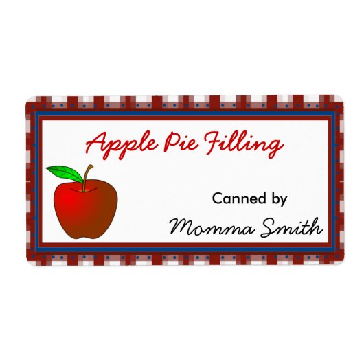 Rode Apple Custom Inblikken Labels (Voorkant)