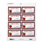 Rode Apple Custom Inblikken Labels (Full Sheet)