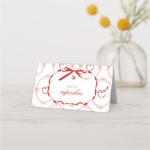 Rode Apple Food & Drink Labels Gevouwen Menu Kaart