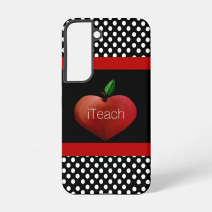 Rode Apple Hart Onderwijzeres Samsung Galaxy Hoesje
