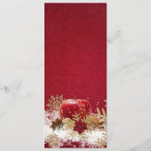 Rode Apple Kerst Goud Sneeuwvlokken Bruiloft Menu (Achterkant)