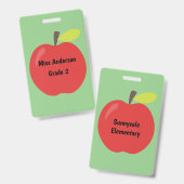 Rode Apple Leerkracht Aangepaste Klas Badge (Voor- en achterkant)
