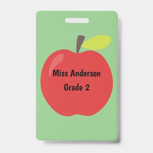 Rode Apple Leerkracht Aangepaste Klas Badge (Voorzijde)