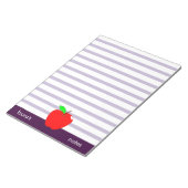 Rode Apple-leraar Aangepaste paarse lijnen Notitieblok (Schuin)