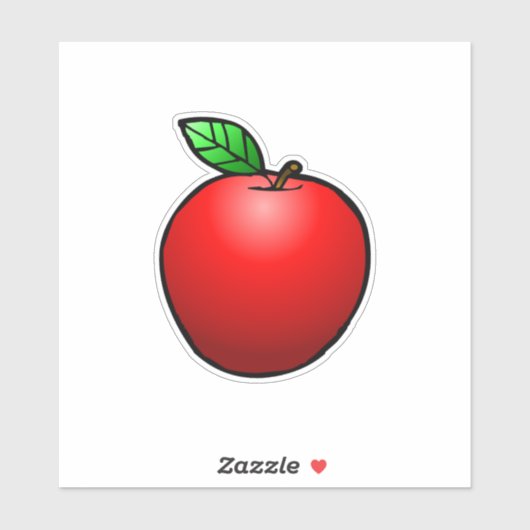 Rode Apple op maat gesneden vinyl sticker (Vel)