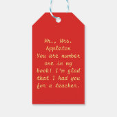 Rode Apple Schilderij A + Teacher Gift Kaarten Cadeaulabel (Achterkant)